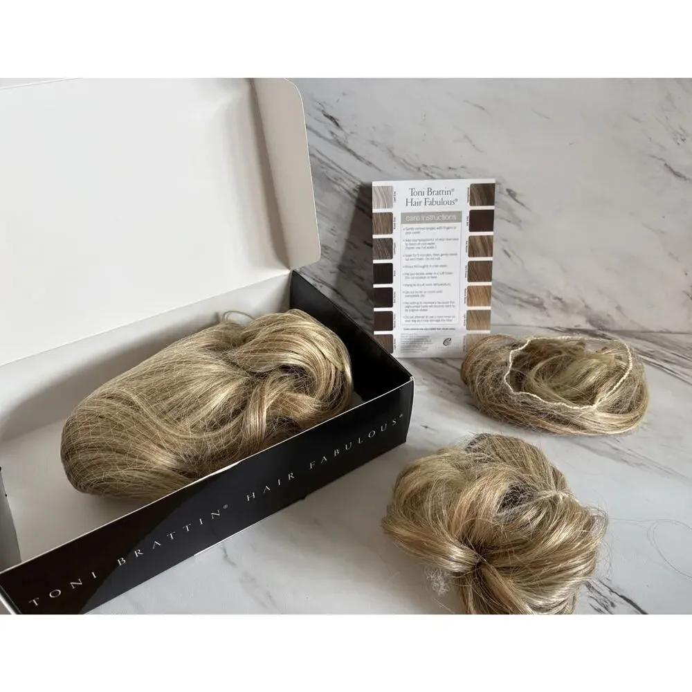 Toni Brattin 3-PC Hairpiece Kit — Medium Blonde Effortless Pony Pouf Messy-Bun